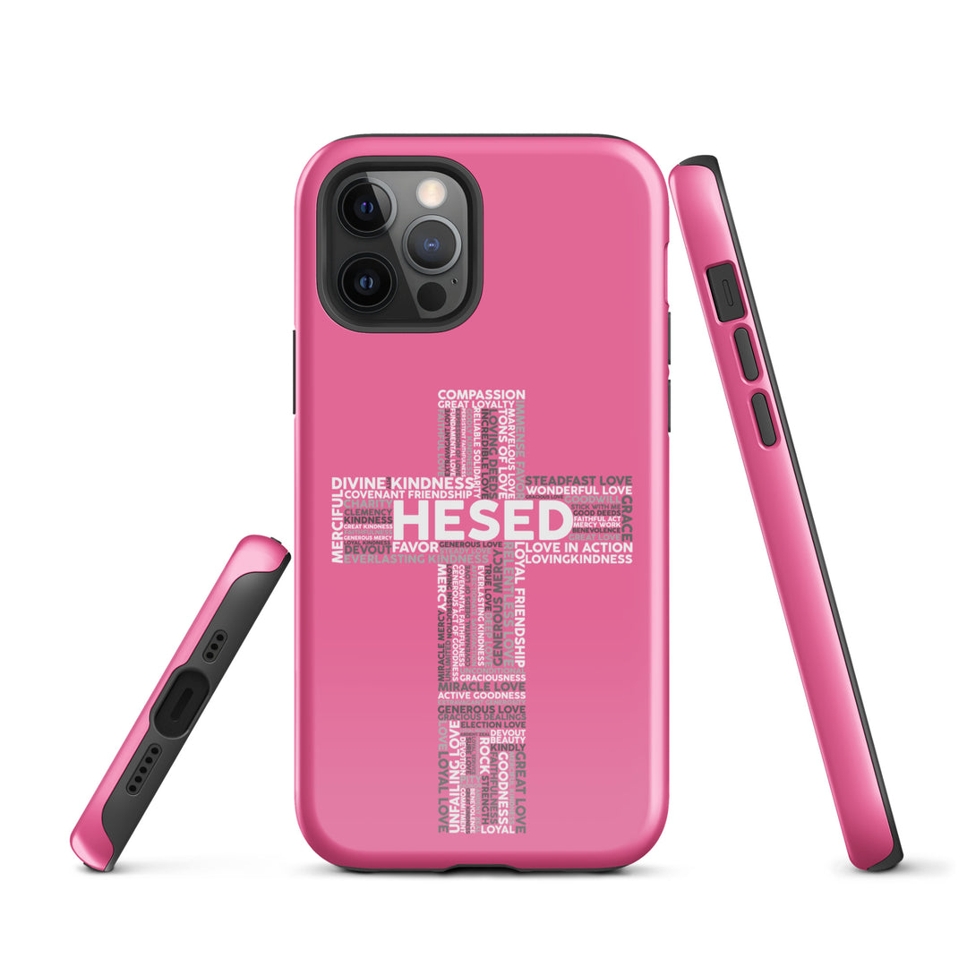 Christian Phone Case Hesed Cross Pink for iPhone® iPhone® Phone Cases   