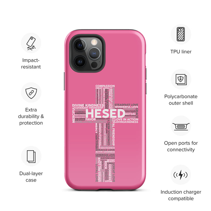 Christian Phone Case Hesed Cross Pink for iPhone® iPhone® Phone Cases   