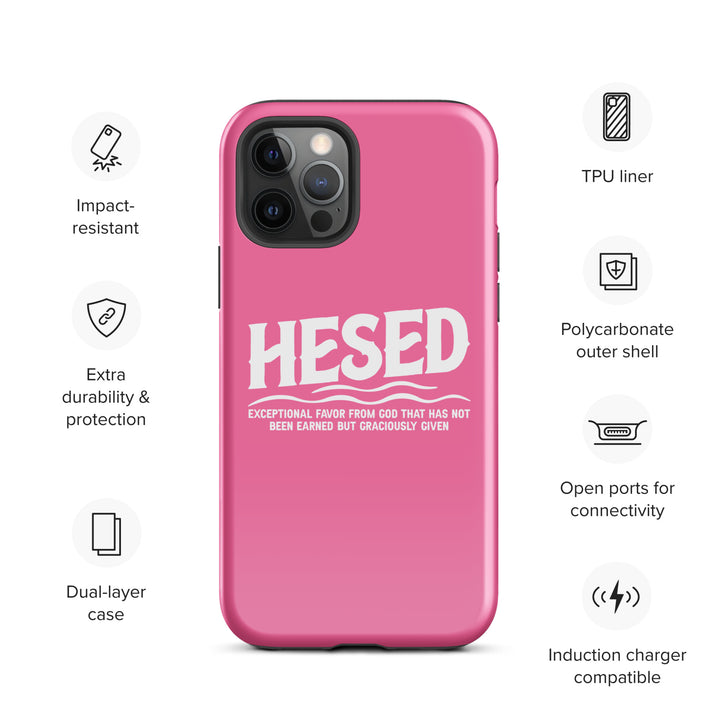 Christian Phone Case Hesed Exceptional Favor Pink for iPhone® iPhone® Phone Cases   