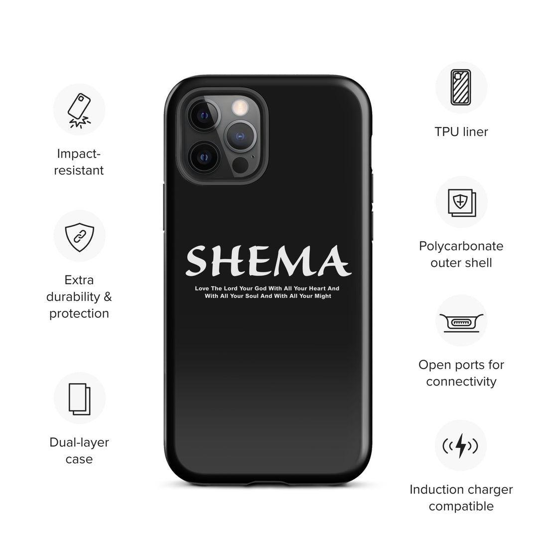 Christian Phone Case Shema Love The Lord Black  for iPhone® iPhone® Phone Cases   