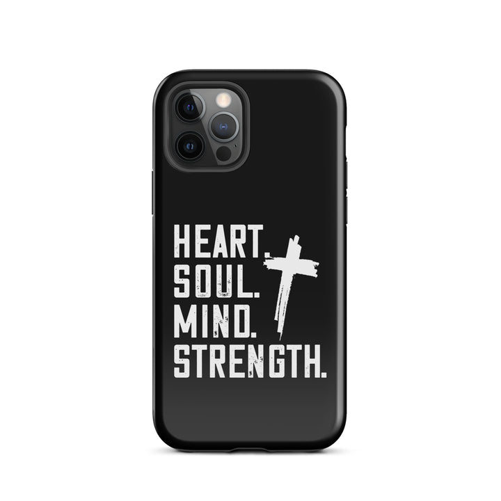 Christian Phone Case Heart Soul Mind Strength Black for iPhone® iPhone® Phone Cases Glossy iPhone 12 Pro 