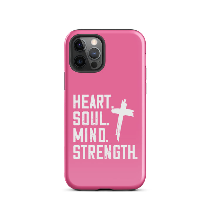 Christian Phone Case Heart Soul Mind Strength Pink for iPhone® iPhone® Phone Cases Glossy iPhone 12 Pro 