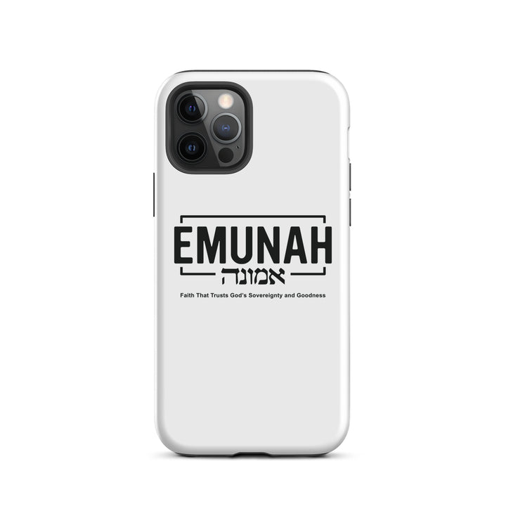 Christian Phone Case Emunah Faith That Trusts White for iPhone® iPhone® Phone Cases Glossy iPhone 12 Pro 