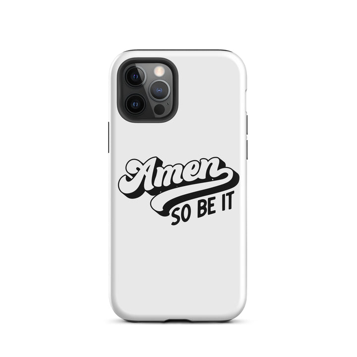 Christian Phone Case Amen So Be It White for iPhone® iPhone® Phone Cases Glossy iPhone 12 Pro 