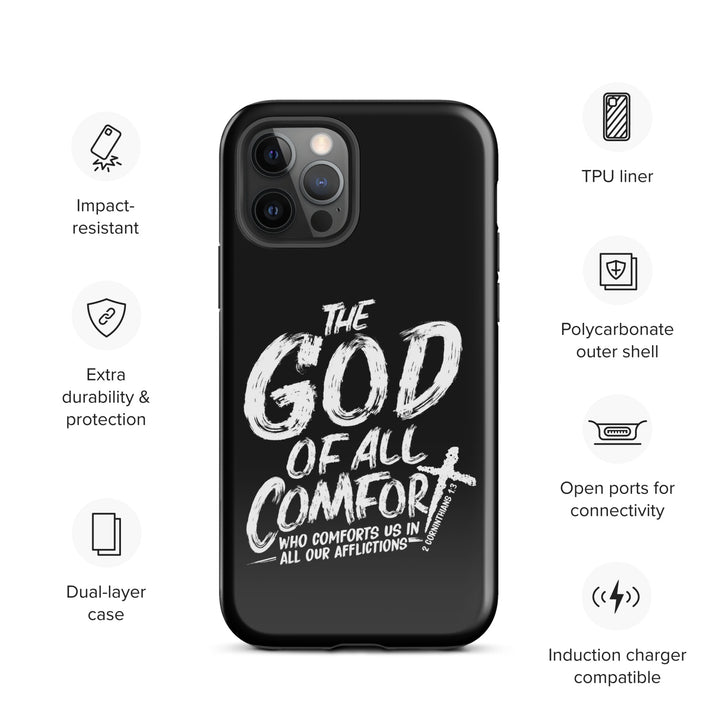 Christian Phone Case God of All Comfort Black for iPhone® iPhone® Phone Cases   