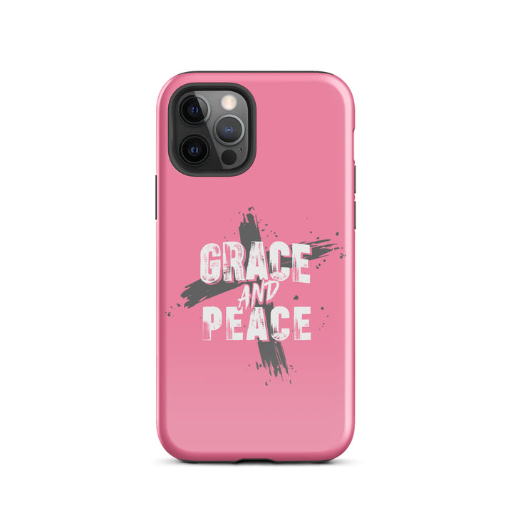 Christian Phone Case Grace and Peace Cross Pink for iPhone® iPhone® Phone Cases Glossy iPhone 12 Pro 