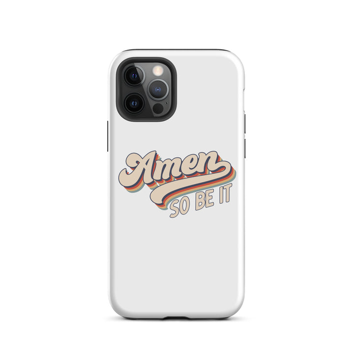 Christian Phone Case Amen So Be It White for iPhone® iPhone® Phone Cases Glossy iPhone 12 Pro 