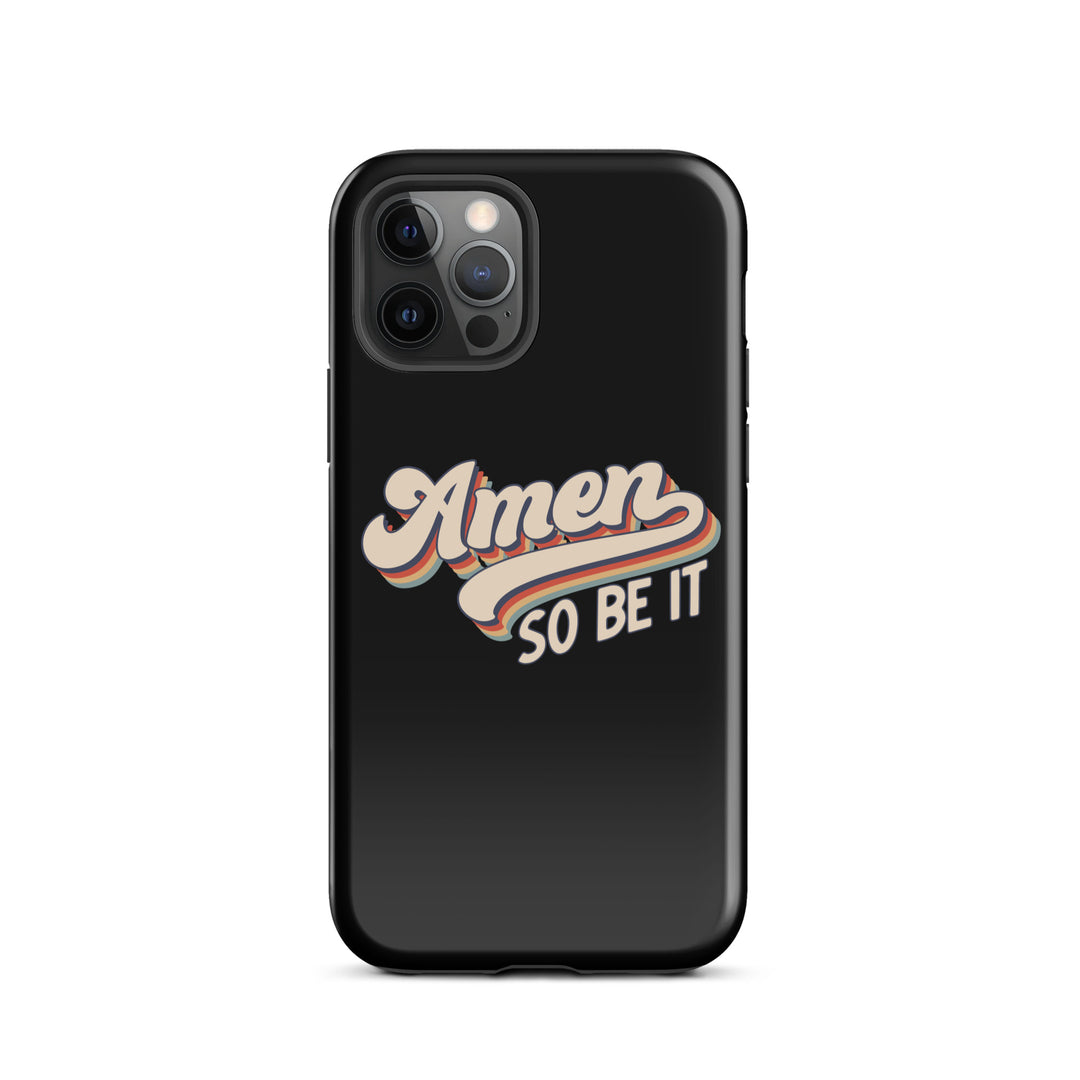 Christian Phone Case Amen So Be It Black for iPhone® iPhone® Phone Cases Glossy iPhone 12 Pro 