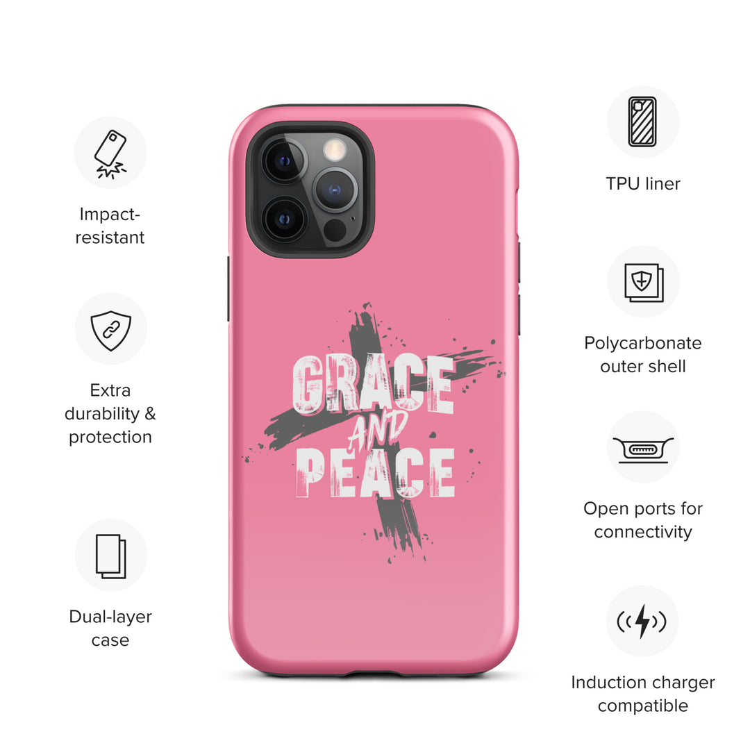 Christian Phone Case Grace and Peace Cross Pink for iPhone® iPhone® Phone Cases   