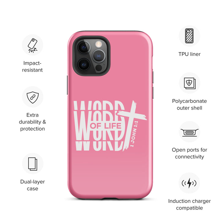 Christian Phone Case Word of Life Cross Pink for iPhone® iPhone® Phone Cases   