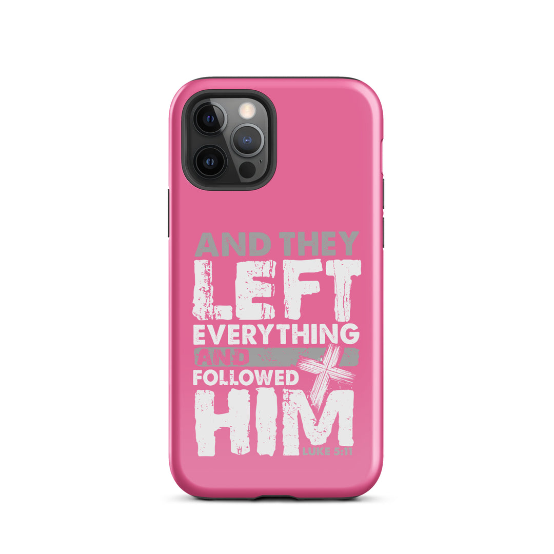 Christian Phone Case Left Everything Cross Pink for iPhone® iPhone® Phone Cases Glossy iPhone 12 Pro 