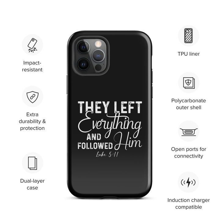 Christian Phone Case Left Everything Black for iPhone® iPhone® Phone Cases   