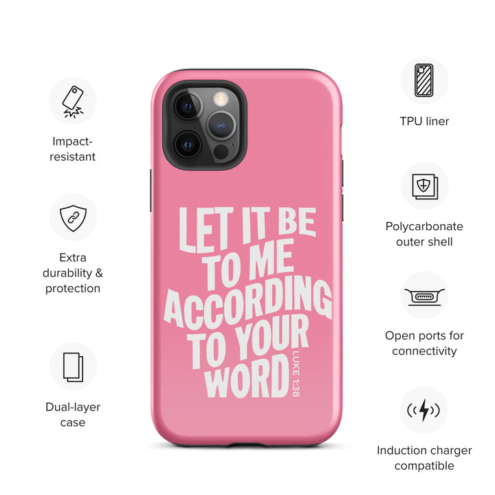 Christian Phone Case According To Your Word Pink  for iPhone® iPhone® Phone Cases   