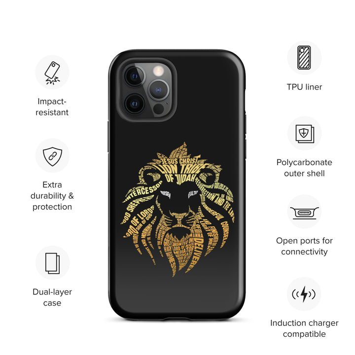 Christian Phone Case Lion Word Cloud Black for iPhone® iPhone® Phone Cases   