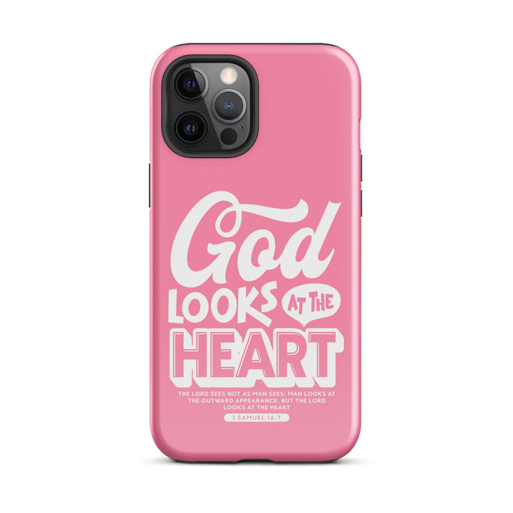 Christian Phone Case God Looks At Heart for iPhone® iPhone® Phone Cases Glossy iPhone 12 Pro Max 