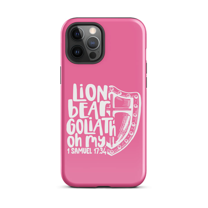 Christian Phone Case Lion Bear Goliath Oh My Pink for iPhone® iPhone® Phone Cases Glossy iPhone 12 Pro Max 