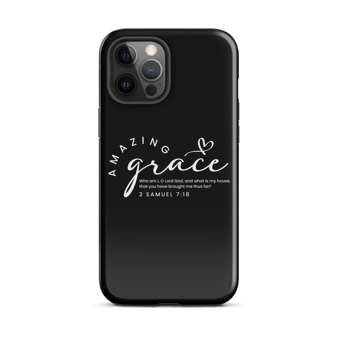 Christian Phone Case Amazing Grace Heart Black for iPhone® iPhone® Phone Cases Glossy iPhone 12 Pro Max 