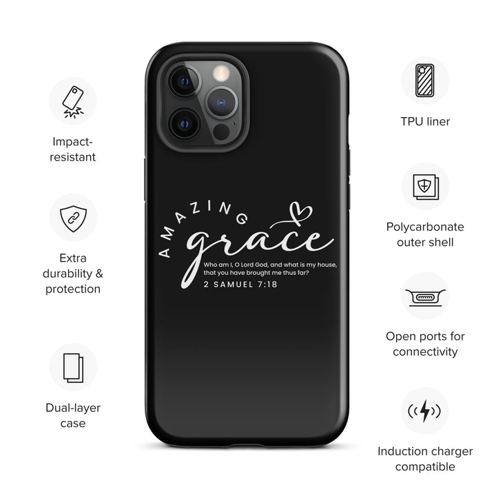 Christian Phone Case Amazing Grace Heart Black for iPhone® iPhone® Phone Cases   