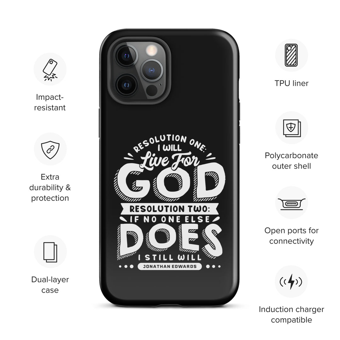 Christian Phone Case Live For God Black for iPhone® iPhone® Phone Cases   