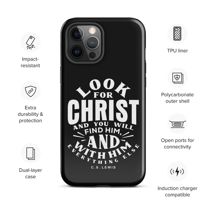 Christian Phone Case Look For Christ Black for iPhone® iPhone® Phone Cases   