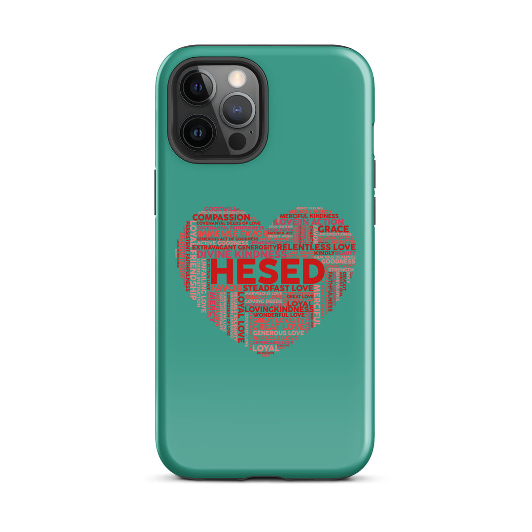 Christian Phone Case Hesed Heart Teal for iPhone® iPhone® Phone Cases Glossy iPhone 12 Pro Max 