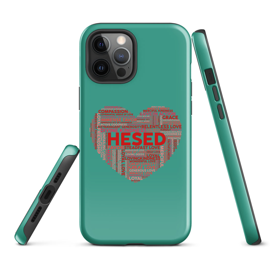 Christian Phone Case Hesed Heart Teal for iPhone® iPhone® Phone Cases   