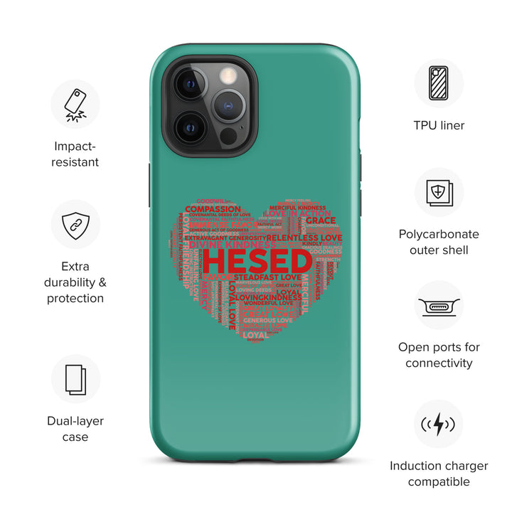 Christian Phone Case Hesed Heart Teal for iPhone® iPhone® Phone Cases   