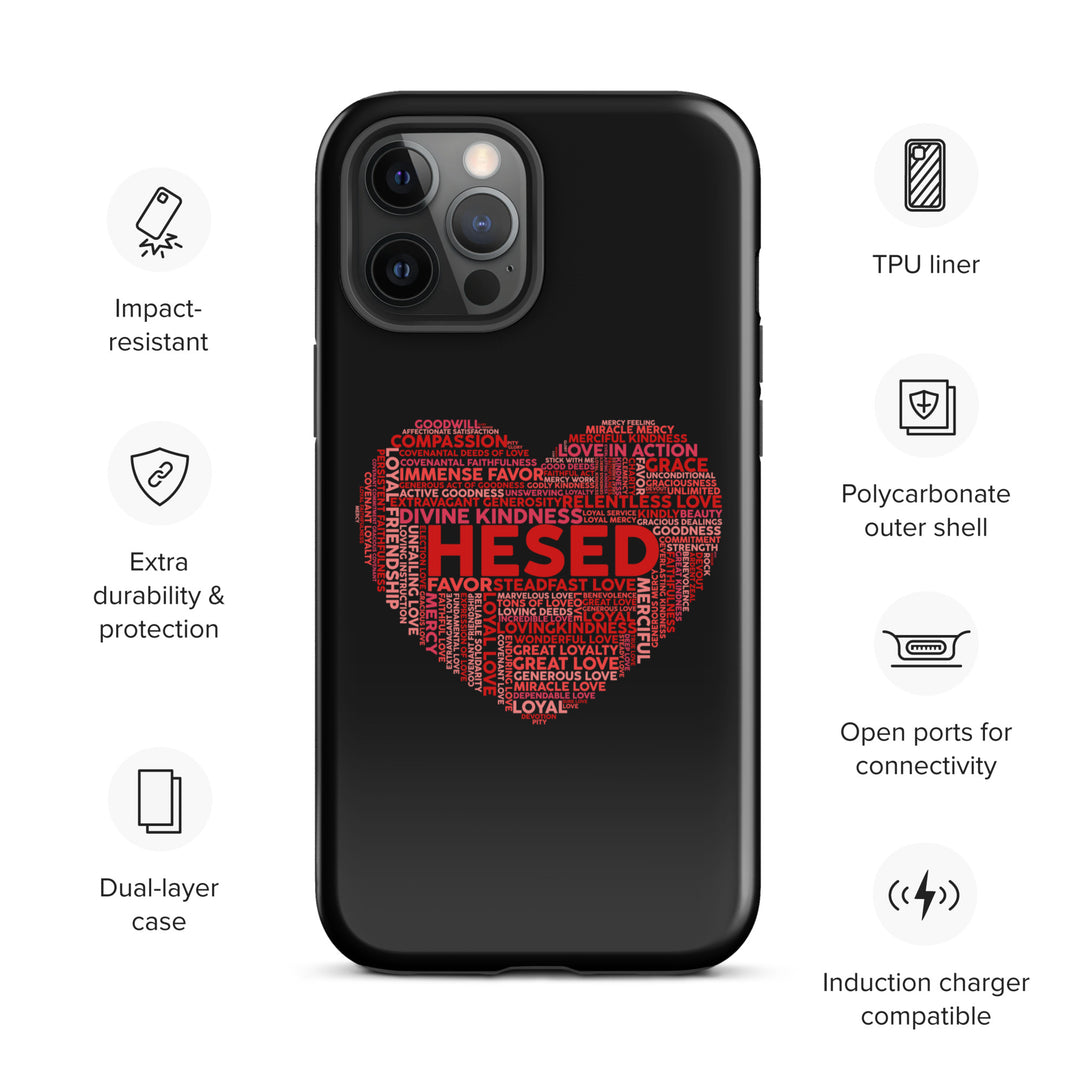 Christian Phone Case Hesed Heart Black for iPhone® iPhone® Phone Cases   