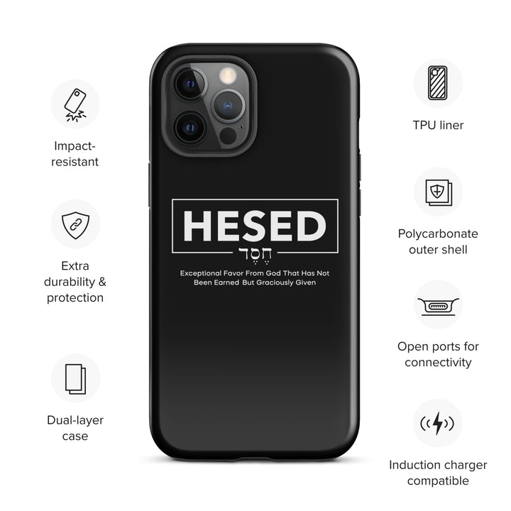 Christian Phone Case Hesed Hebrew Exceptional Favor Black for iPhone® iPhone® Phone Cases   