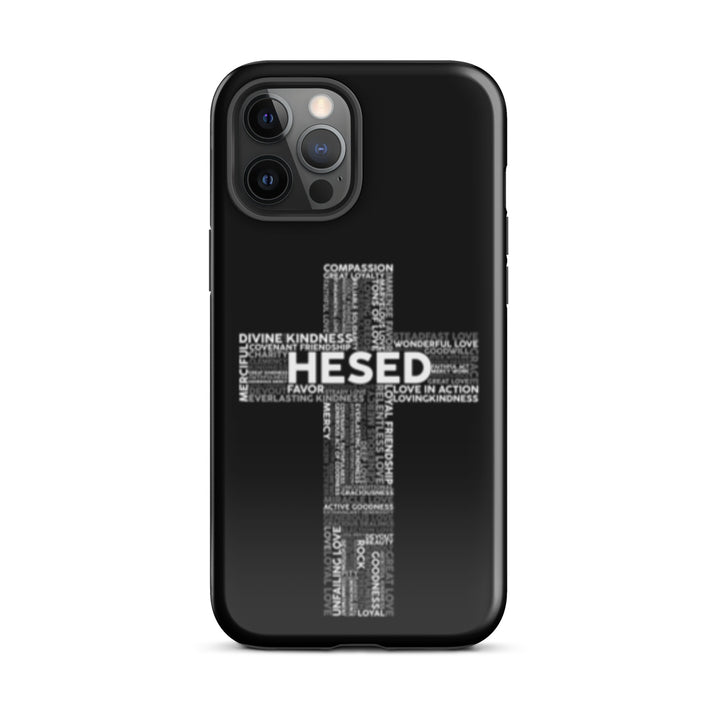 Christian Phone Case Hesed Cross Black for iPhone® iPhone® Phone Cases Glossy iPhone 12 Pro Max 