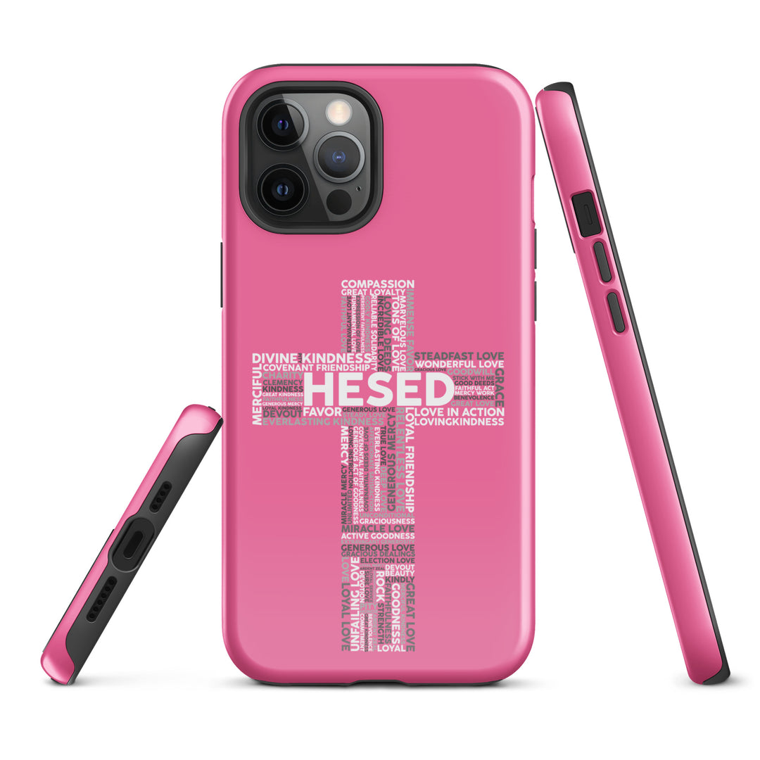 Christian Phone Case Hesed Cross Pink for iPhone® iPhone® Phone Cases   