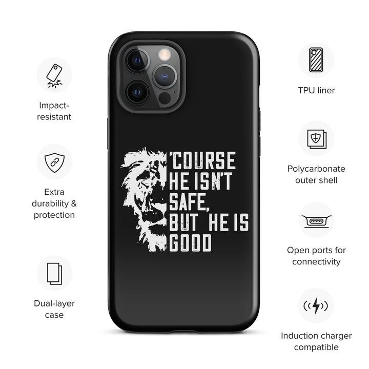 Christian Phone Case for iPhone® 'Course He Isn't Safe Black iPhone® Phone Cases   