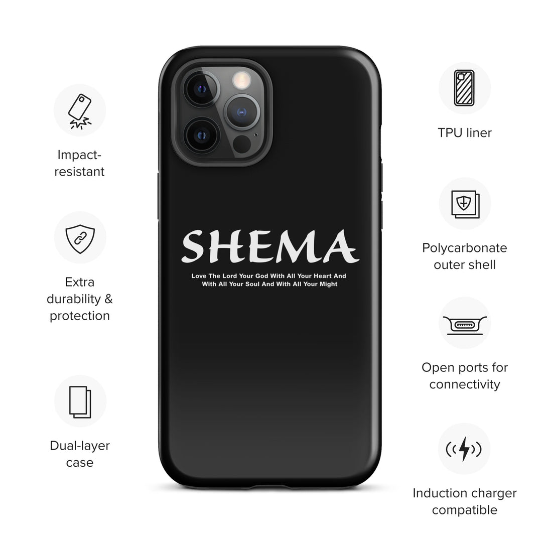 Christian Phone Case Shema Love The Lord Black  for iPhone® iPhone® Phone Cases   