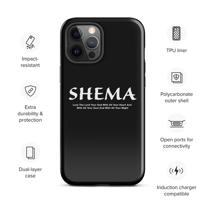 Christian Phone Case Shema Love The Lord Black  for iPhone® iPhone® Phone Cases   