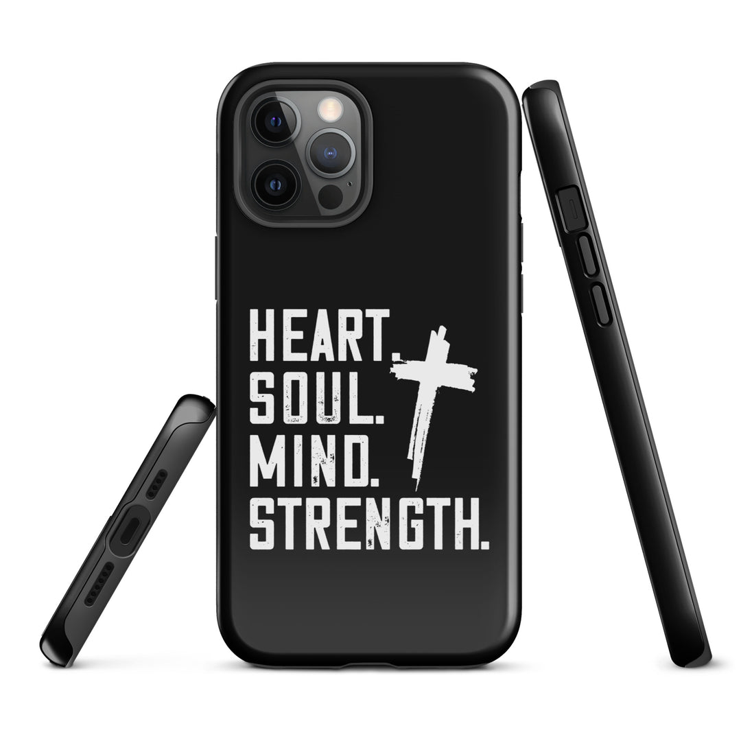 Christian Phone Case Heart Soul Mind Strength Black for iPhone® iPhone® Phone Cases   