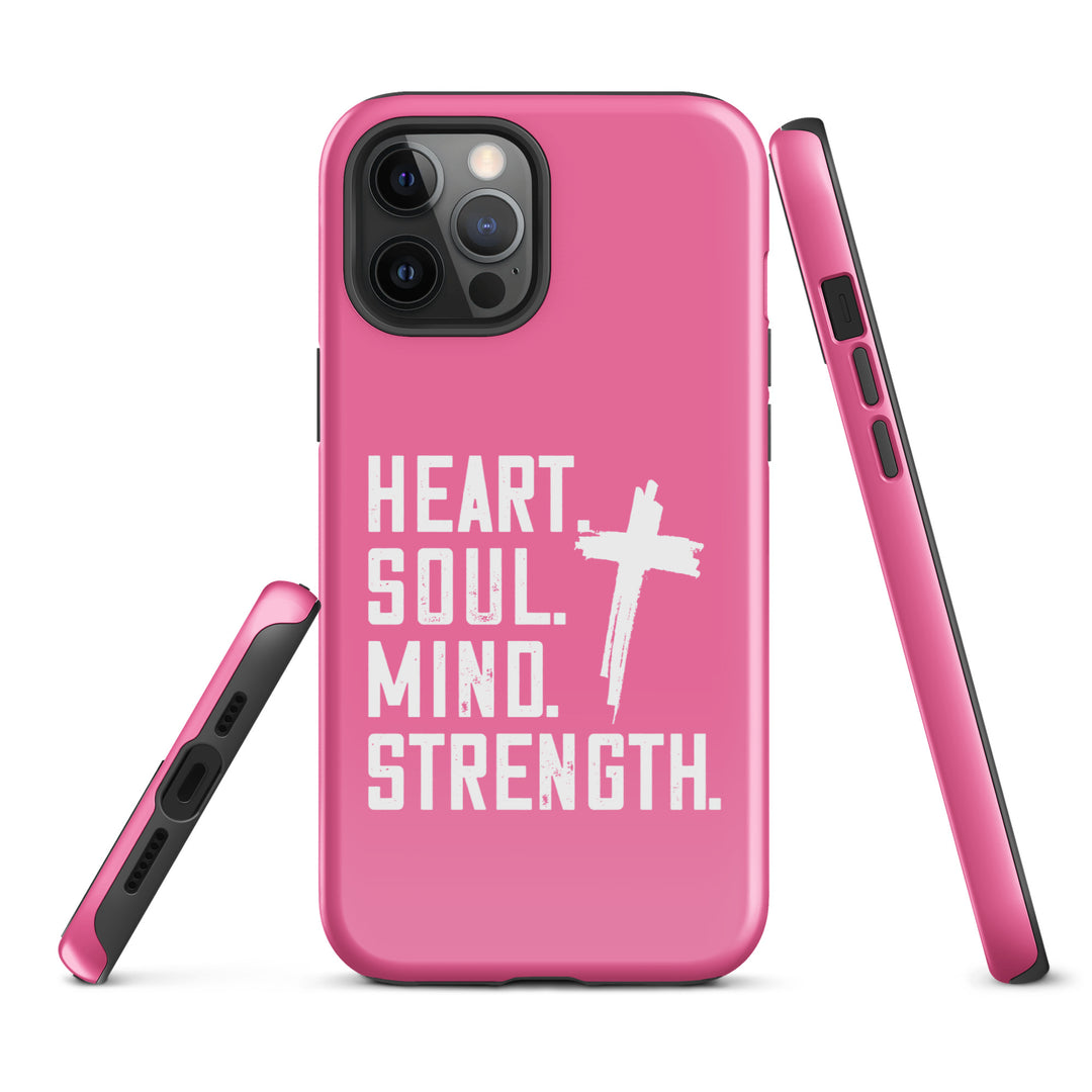 Christian Phone Case Heart Soul Mind Strength Pink for iPhone® iPhone® Phone Cases   