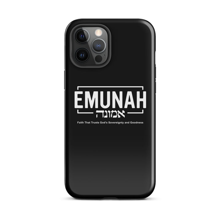 Christian Phone Case Emunah Faith That Trusts Black for iPhone® iPhone® Phone Cases Glossy iPhone 12 Pro Max 