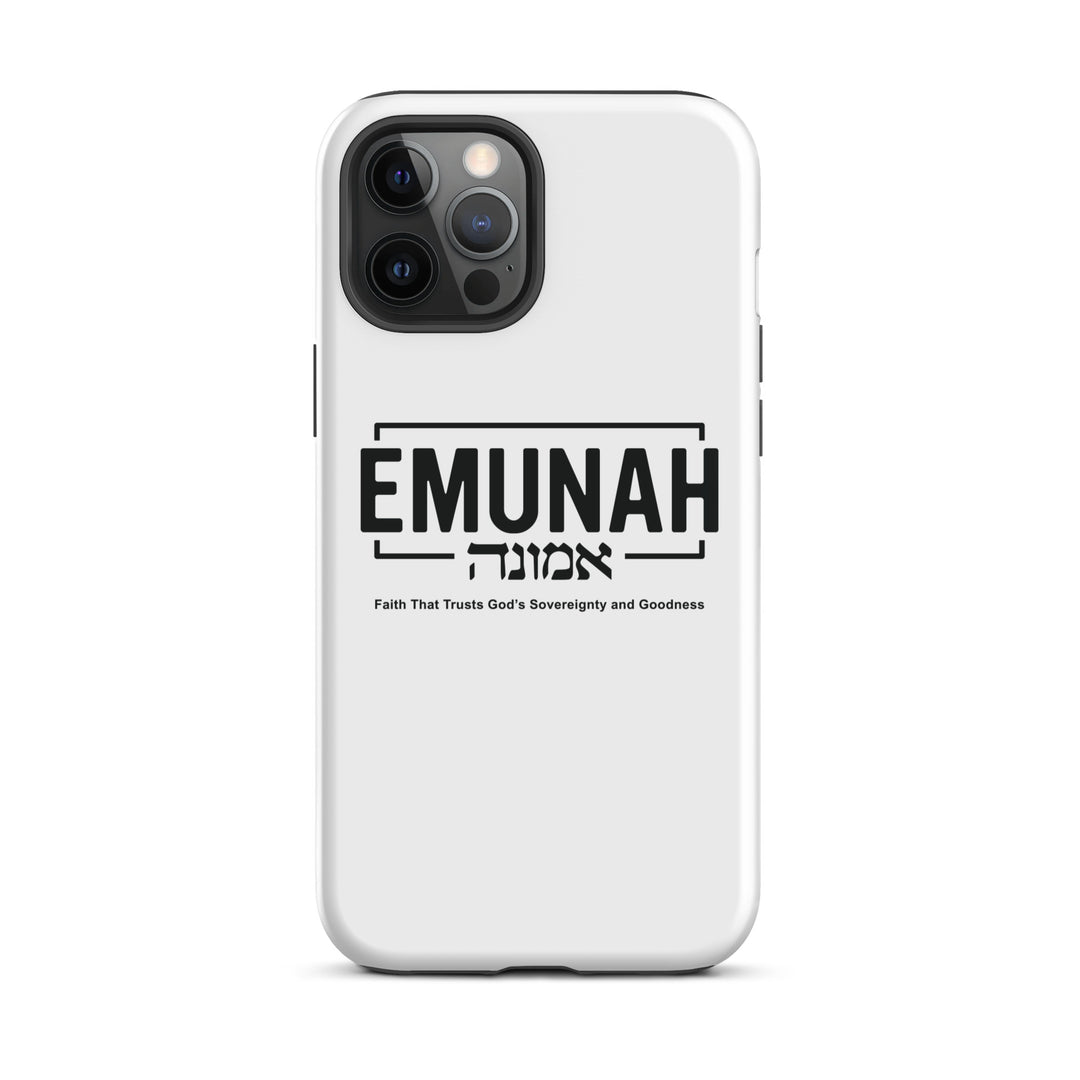 Christian Phone Case Emunah Faith That Trusts White for iPhone® iPhone® Phone Cases Glossy iPhone 12 Pro Max 