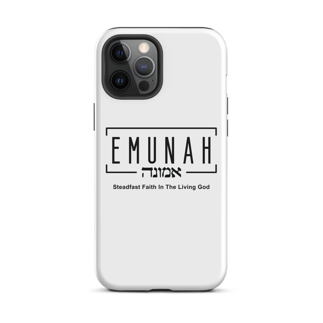 Christian Phone Case Emunah Steadfast Faith White for iPhone® iPhone® Phone Cases Glossy iPhone 12 Pro Max 