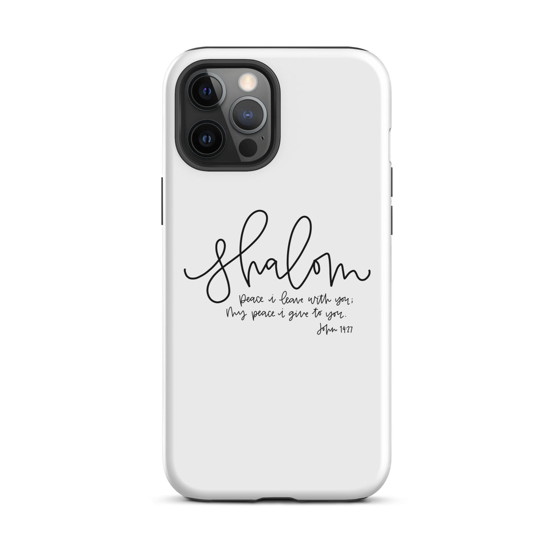 Christian Phone Case Shalom White for iPhone® iPhone® Phone Cases Glossy iPhone 12 Pro Max 