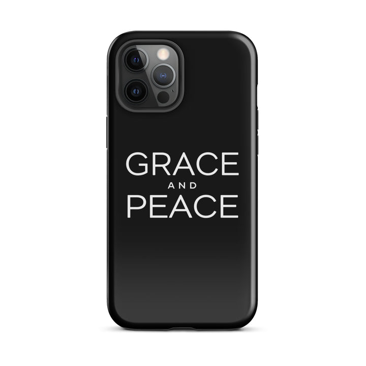 Christian Phone Case Grace and Peace Black for iPhone® iPhone® Phone Cases Glossy iPhone 12 Pro Max 