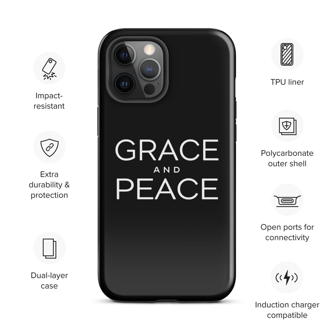 Christian Phone Case Grace and Peace Black for iPhone® iPhone® Phone Cases   