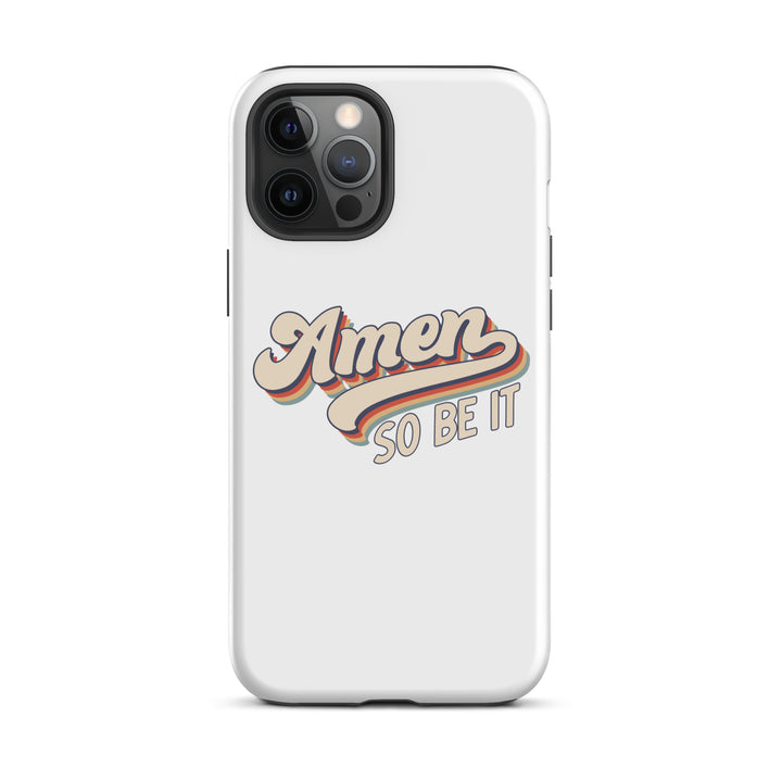 Christian Phone Case Amen So Be It White for iPhone® iPhone® Phone Cases Glossy iPhone 12 Pro Max 