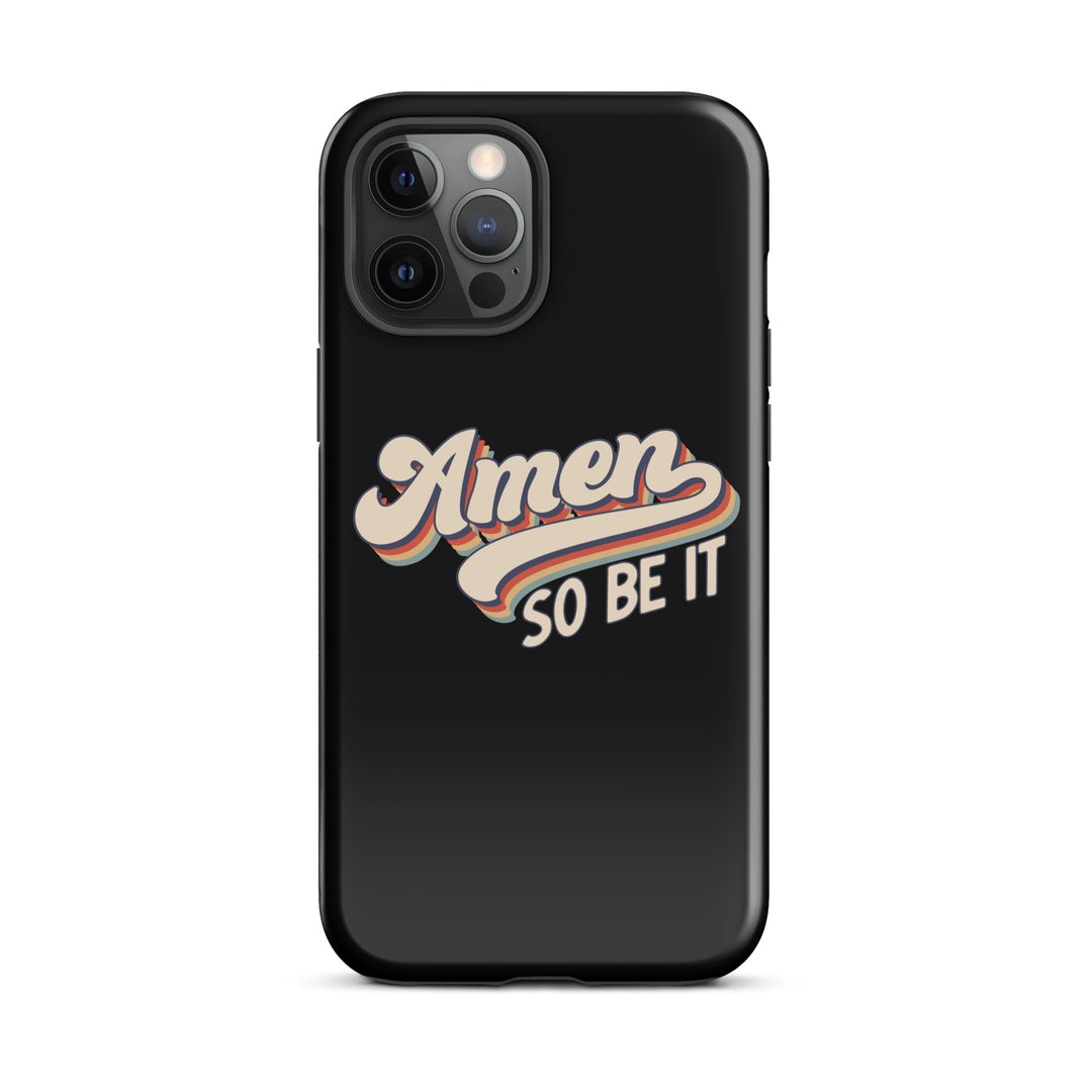 Christian Phone Case Amen So Be It Black for iPhone® iPhone® Phone Cases Glossy iPhone 12 Pro Max 