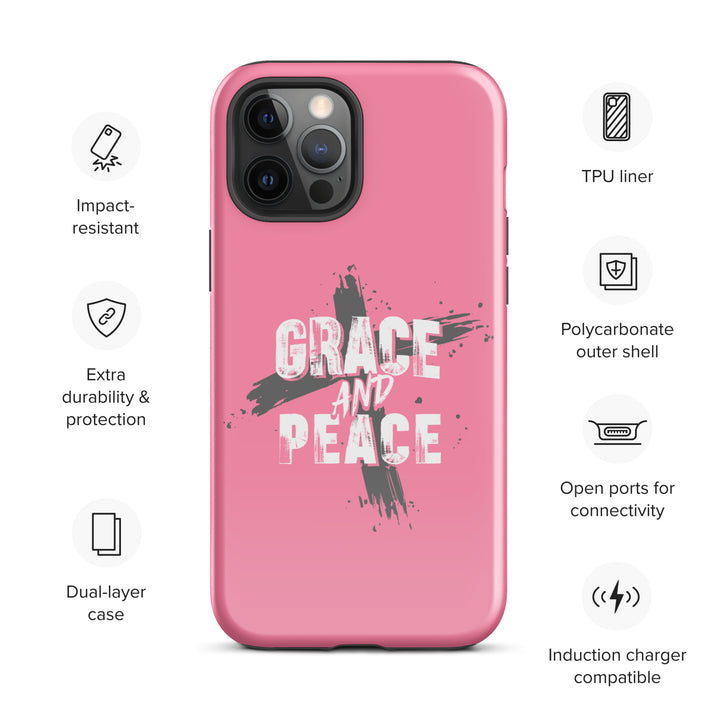 Christian Phone Case Grace and Peace Cross Pink for iPhone® iPhone® Phone Cases   