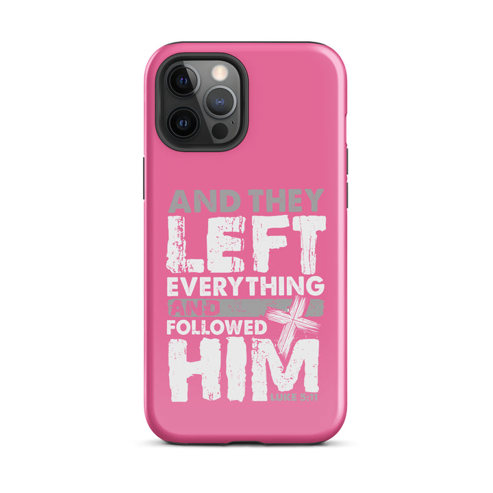 Christian Phone Case Left Everything Cross Pink for iPhone® iPhone® Phone Cases Glossy iPhone 12 Pro Max 