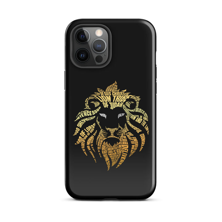 Christian Phone Case Lion Word Cloud Black for iPhone® iPhone® Phone Cases Glossy iPhone 12 Pro Max 