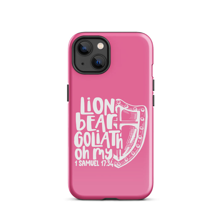 Christian Phone Case Lion Bear Goliath Oh My Pink for iPhone® iPhone® Phone Cases Glossy iPhone 13 