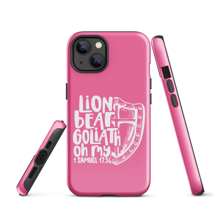 Christian Phone Case Lion Bear Goliath Oh My Pink for iPhone® iPhone® Phone Cases   