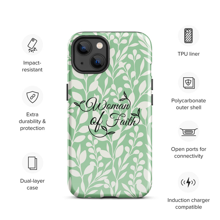 Christian Phone Case Woman of Faith Green for iPhone® iPhone® Phone Cases   